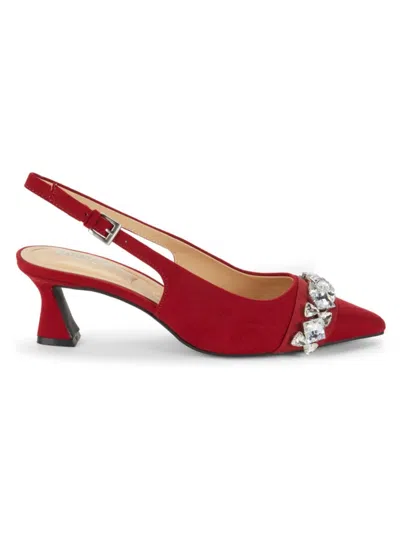 Charles David Women's 63mm Ahava Embellished Slingback Pumps In Red