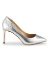 Charles David Women's Metallic Croc Embossed Pumps In Silver