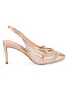 Charles David Women's Swan 89mm Metallic Slinback Pumps In Rose Gold