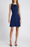 CHARLES HENRY CHARLES HENRY BOW NECK FIT & FLARE MINIDRESS