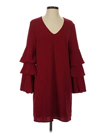Pre-owned Charles Henry Casual Dress In Burgundy