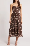 CHARLES HENRY CHARLES HENRY FLORAL PRINT SLEEVELESS MIDI SUNDRESS