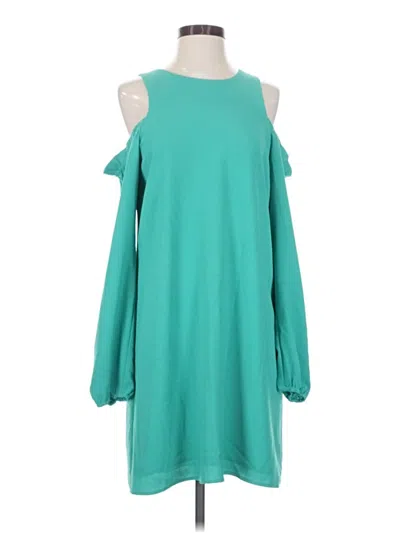 Pre-owned Charles Henry Long Sleeve Top Teal Cold Shoulder Neckline Tops