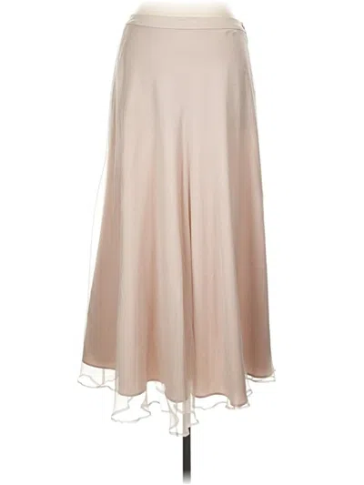 Pre-owned Charles Henry Silk Skirt In Tan
