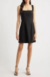 Charles Henry Sleeveless A-line Minidress In Black