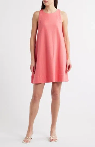 CHARLES HENRY CHARLES HENRY SLEEVELESS LINEN BLEND TRAPEZE DRESS