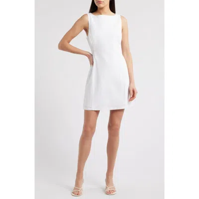 Charles Henry Sleeveless Minidress In Ivory