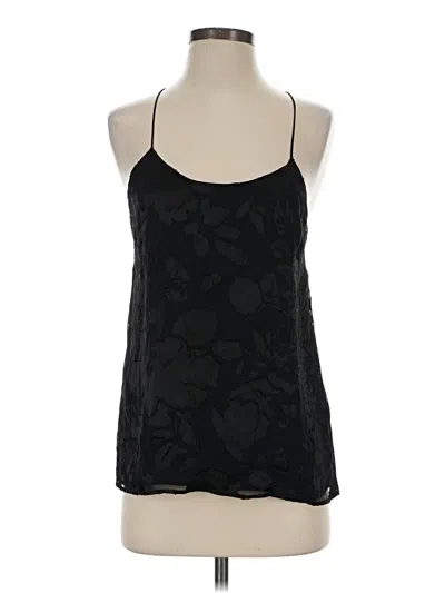 Pre-owned Charles Henry Sleeveless Silk Top Black Halter Neckline Tops