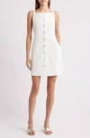 Charles Henry Textured Stripe Cotton Minidress In Ivory