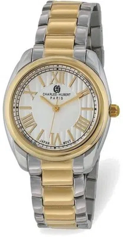 Pre-owned Charles-hubert Charles Hubert Ladies 2-tone Stainless Off-white Dial Watch