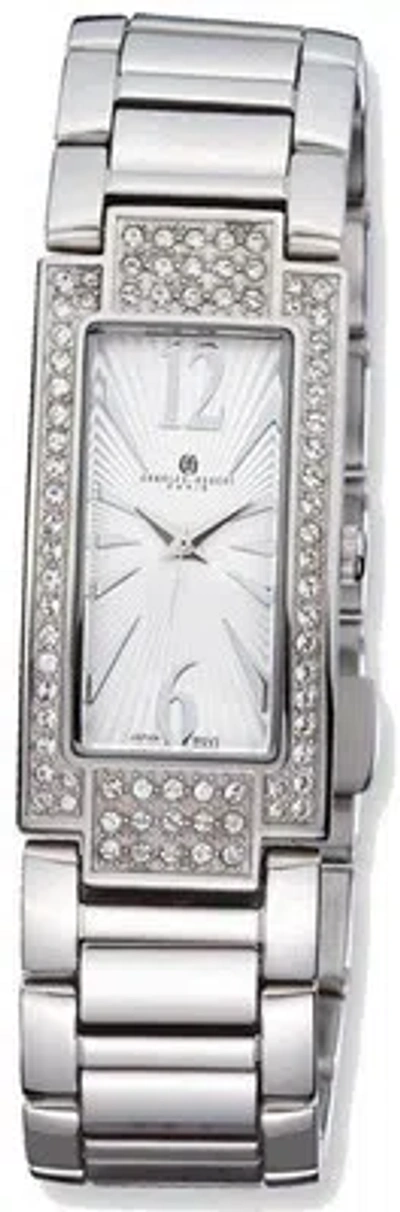 Pre-owned Charles-hubert Ladies Charles Hubert Crystal Bezel White Dial 21x46mm Watch