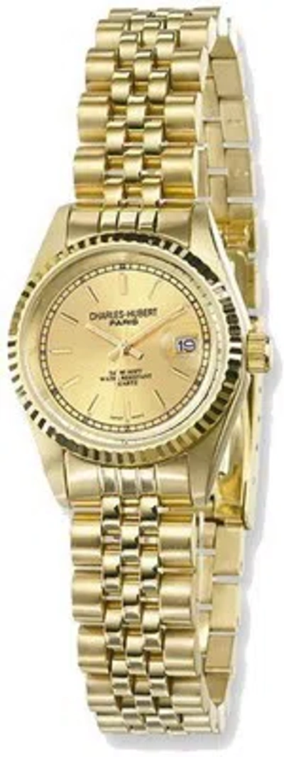 Pre-owned Charles-hubert Ladies Charles Hubert Ip-plated Gold-tone Dial Watch