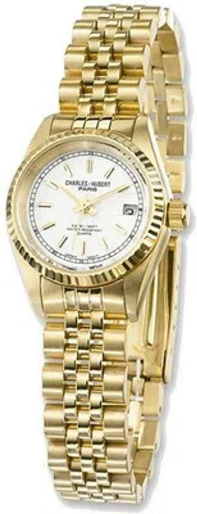 Pre-owned Charles-hubert Ladies Charles Hubert Ip-plated Off White Dial 26mm Watch
