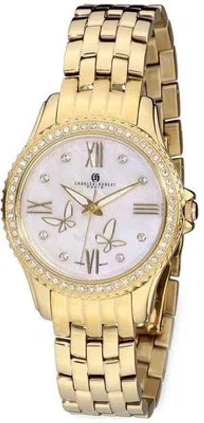 Pre-owned Charles-hubert Ladies Charles Hubert Stainless Steel Mother Of Pearl Dial Watch Xwa5552