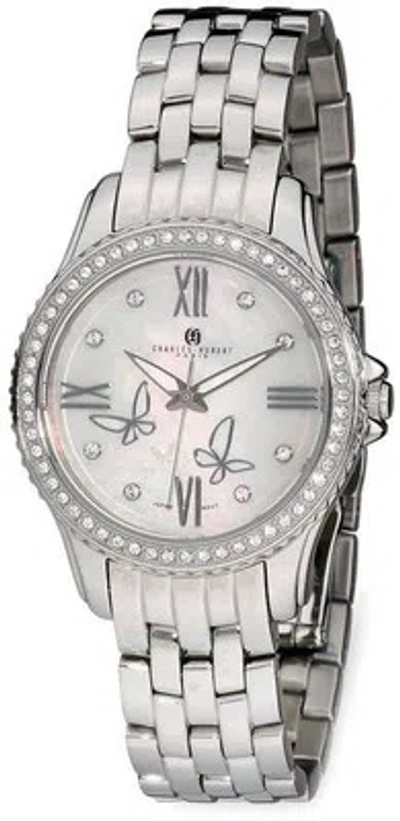 Pre-owned Charles-hubert Ladies Charles Hubert Stainless Steel Mother Of Pearl Dial Watch Xwa5553