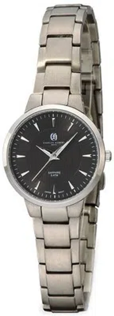 Pre-owned Charles-hubert Ladies Charles Hubert Titanium Black Dial Ultra Slim Watch