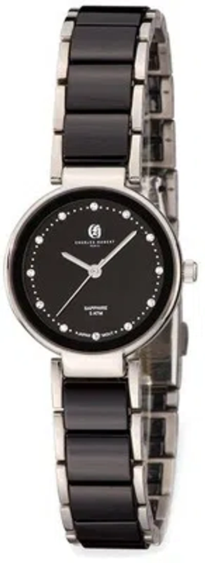 Pre-owned Charles-hubert Ladies Charles Hubert Titanium Black Dial Watch