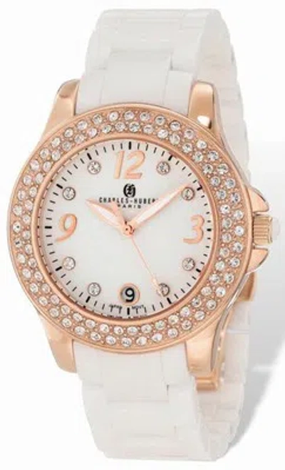 Pre-owned Charles-hubert Ladies Charles Hubert White Ceramic 40mm Watch