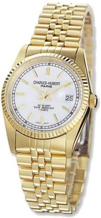 Pre-owned Charles-hubert Mens Charles Hubert Ip-plated Off-white Dial Watch