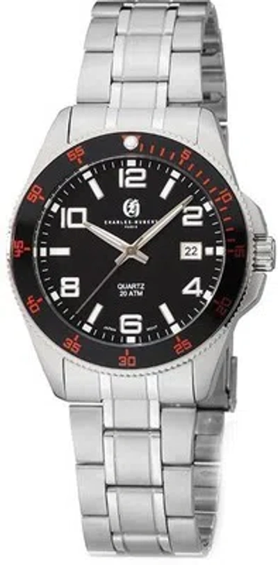 Pre-owned Charles-hubert Mens Charles Hubert Stainless Steel Black Dial Watch Xwa5525
