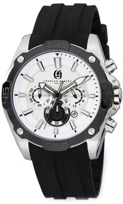 Pre-owned Charles-hubert Mens Charles Hubert Stainless Steel Chronograph Silver-tone Dial Watch Xwa5503