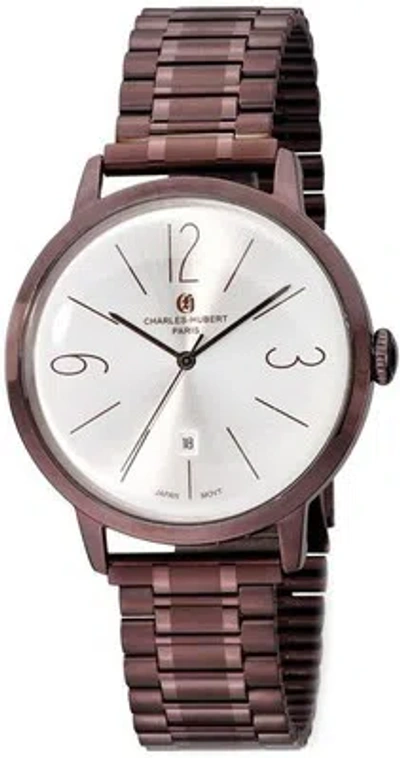 Pre-owned Charles-hubert Mens Charles Hubert Stainless Steel Silver-tone Dial Watch Xwa5518