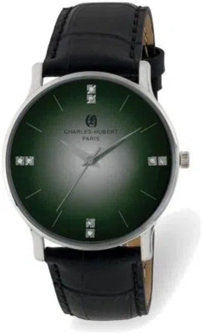 Pre-owned Charles-hubert Charles Hubert Mens Stainless Steel Green Dial Watch