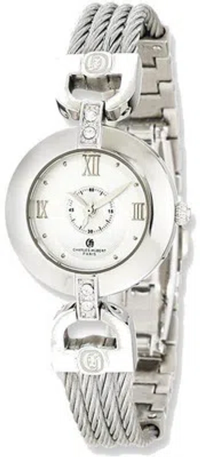 Pre-owned Charles-hubert Charles Hubert Stainless Steel Wire Bangle Silver Dial Watch
