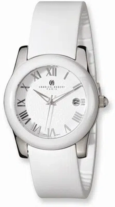 Pre-owned Charles-hubert Charles Hubert Stainless Steel/ceramic White Dial Watch