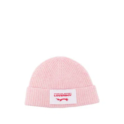 Charles Jeffrey Loverboy 062130304 Ribbed Knit Lambswool Beanie In Pink
