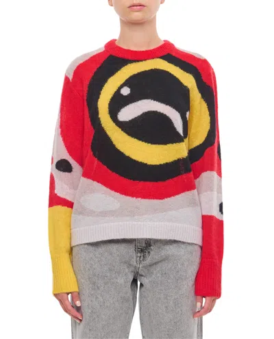 Charles Jeffrey Loverboy Abstract Print Jumper With Crew Neckline And Ribbed Cuffs In Multi