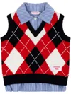 Charles Jeffrey Loverboy Multicolor Smart Cropped Vest In Red