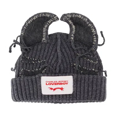 Charles Jeffrey Loverboy Artisanal Ears Beanie In Black