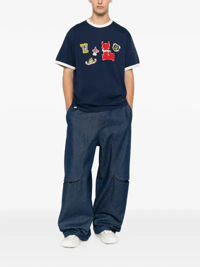 Charles Jeffrey Loverboy Navy Badge T-shirt In Blue