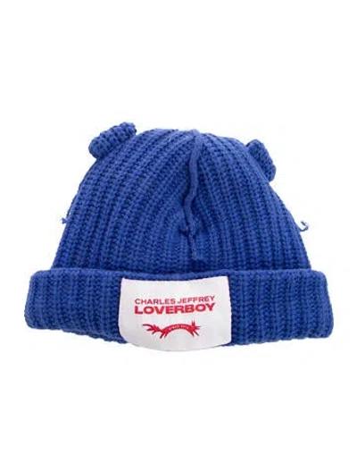 Pre-owned Charles Jeffrey Loverboy Beanie In Blue