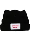 Charles Jeffrey Loverboy Bear Ribbed-knit Beanie In Black