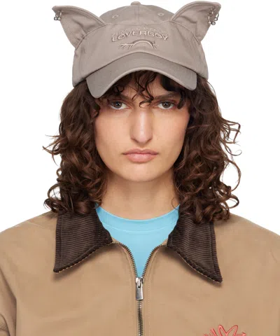 Charles Jeffrey Loverboy Beige Pierced Ears Cap In Sand