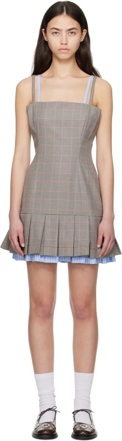 Charles Jeffrey Loverboy Beige Pleated Minidress