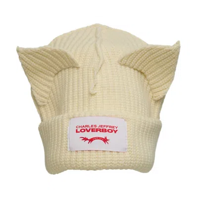 Charles Jeffrey Loverboy Beige Wool Beanie In Metallic