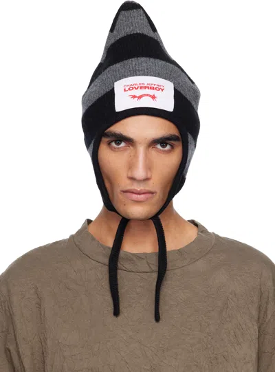 Charles Jeffrey Loverboy Black & Gray Spike Bonnet Beanie