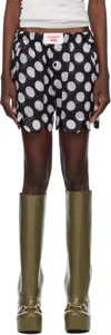 Charles Jeffrey Loverboy Scalloped Boxer Shorts In Black + White Polka