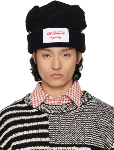 Charles Jeffrey Loverboy Black Chunky Ears Beanie