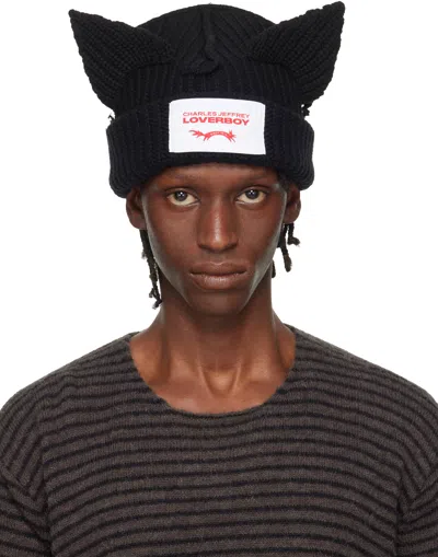 Charles Jeffrey Loverboy Black Chunky Ears Beanie