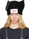 Charles Jeffrey Loverboy Black Chunky Punk Ears Beanie In Black