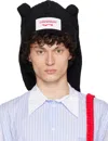 Charles Jeffrey Loverboy Black Chunky Rabbit Beanie In Black