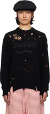 Charles Jeffrey Loverboy Logo Distressed Sweater In Black