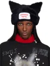 Charles Jeffrey Loverboy Black Fluffy Chunky Ears Beanie In Black