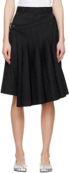 Charles Jeffrey Loverboy Black Jacquard Midi Skort In Black Jacquard