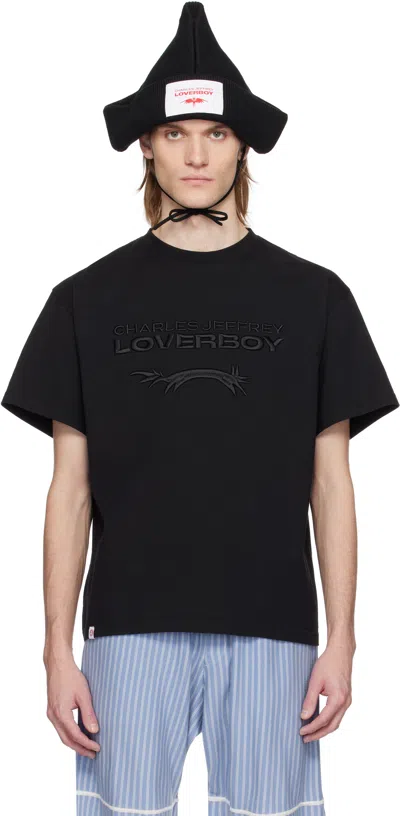 CHARLES JEFFREY LOVERBOY BLACK LOGO T-SHIRT