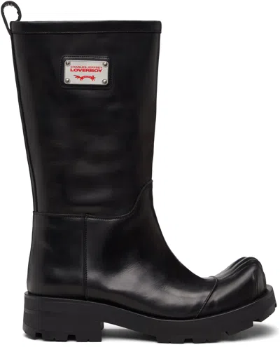 Charles Jeffrey Loverboy Sheathed Moggies Boots In Blk